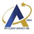 BTI Client Service 100 Badge 2024 - wht